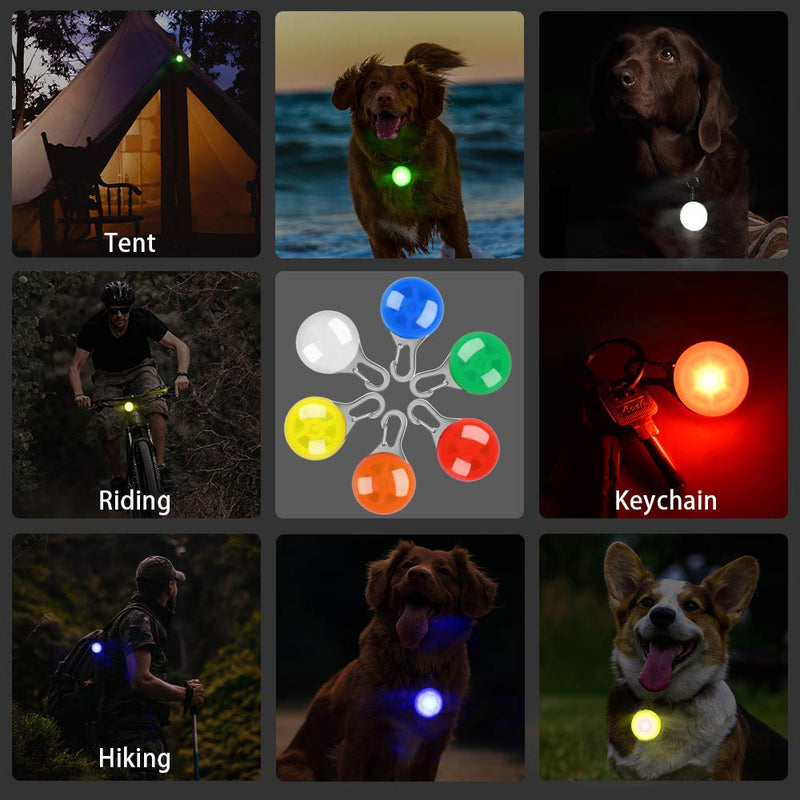 LMLMD Pet Cat Dog Collar Light, Safety LED Lights for Dog Collar Waterproof, Upgraded Dog Night Walking Lights with 4 Flashing Modes 6 Extra Batteries - 6 Pack - PawsPlanet Australia