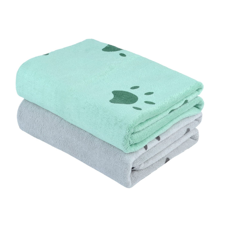 2PCS Dog Towel, Microfiber Quick Drying Dog Bath Towel, Pet Bath Towel Puppy Towel, Dog Beach Towel Dog Absorbent Towel, Cat Towel with Pet Bath Brush - PawsPlanet Australia