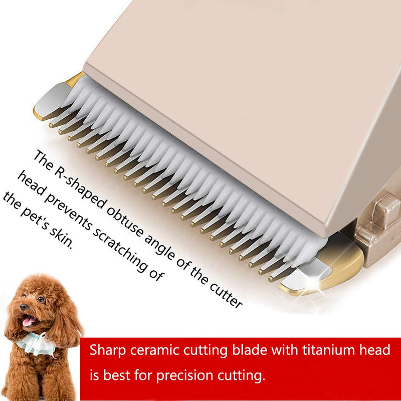 HFAN Pet Clippers, Dog Clippers Professional Cordless Low Noise Rechargeable Grooming Trimmer Hair Electric Shaver Kit with 4 Comb Guides scissors for Dogs, Cats and Other Animals - PawsPlanet Australia