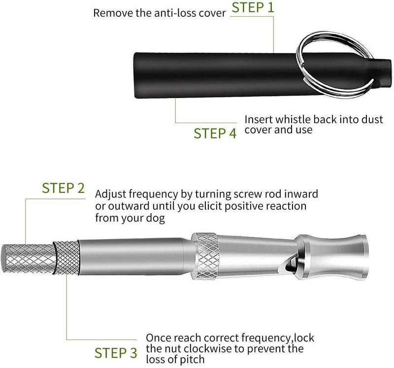 [Australia] - HEHUI Dog Whistle, Dog Whistle to Stop Barking, Adjustable Frequencies Ultrasonic Dog Training Whistle, Long Range Silent Dog Whistle for Recall, 1 Pack Whistle with Free Lanyard Strap Black 