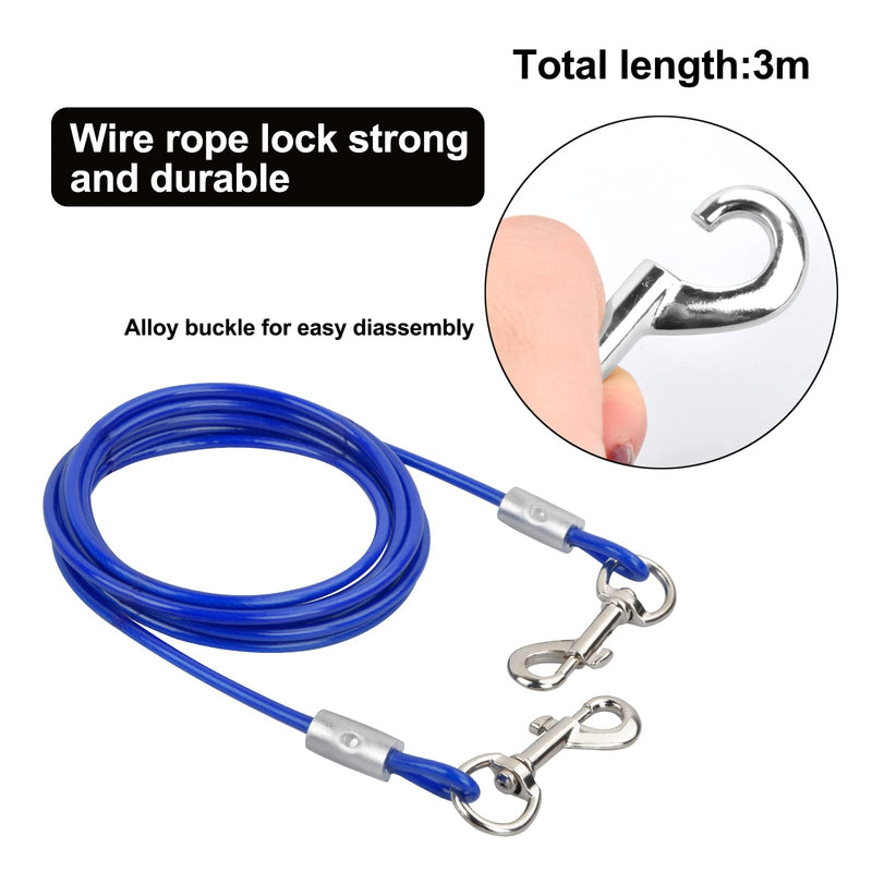 Mooring spiral mooring peg with dog leash, 15 inch mooring pegs for dogs with 3M tie-out lines, stainless steel ground anchor for yard and camping for small to medium dogs - PawsPlanet Australia