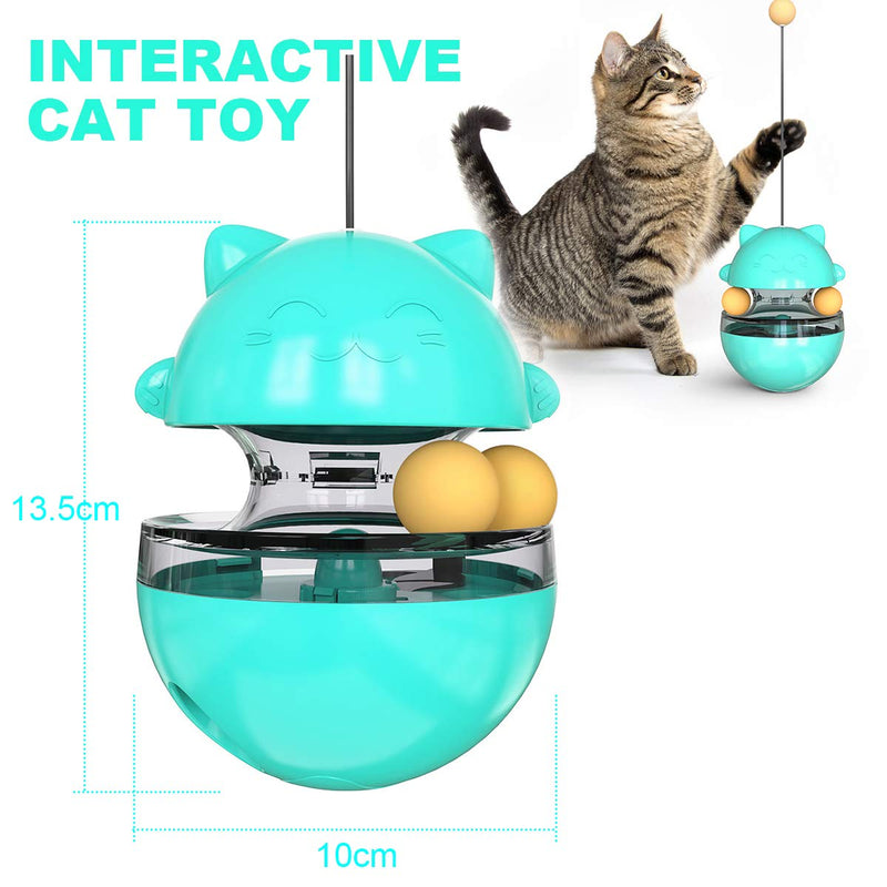 KYTIHOM Interactive Cat Treat Toy Cat Food Dispenser with Swing Balance Body, Funny Tumbler Ball Toys for Indoor Cats, Kitten Adjustable Slow Feeder Food Dispenser - PawsPlanet Australia