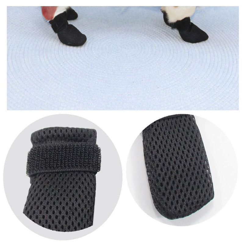 Changyeah 4 x Adjustable Cat Boots Mesh Leg Protector for Cats Cat Bathing Shoes Ma Breathable Socks for Cats Anti-Scratch Shoes (Black) - PawsPlanet Australia