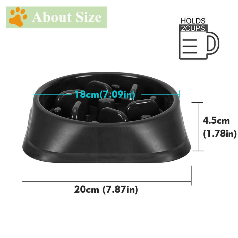 SUOSDEY Slow Feeder Dog Bowl Bloat Stop Dog food Bowl Slow Feeding Dog Bowl Puzzle Pet Bowl Fun Feeder Anti Gulp Non Skid for Medium Small Dogs Cats(Black) 01.Black A.Trapezoid Shape - PawsPlanet Australia