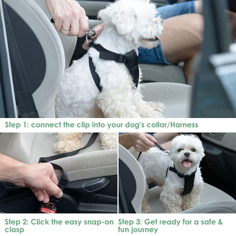 Dog belt for car, seat belt dog car, dog adjustable seat belt, seat belt cat car, dog belt for car small dogs, dog seat belt, adjustable dog belt black - PawsPlanet Australia