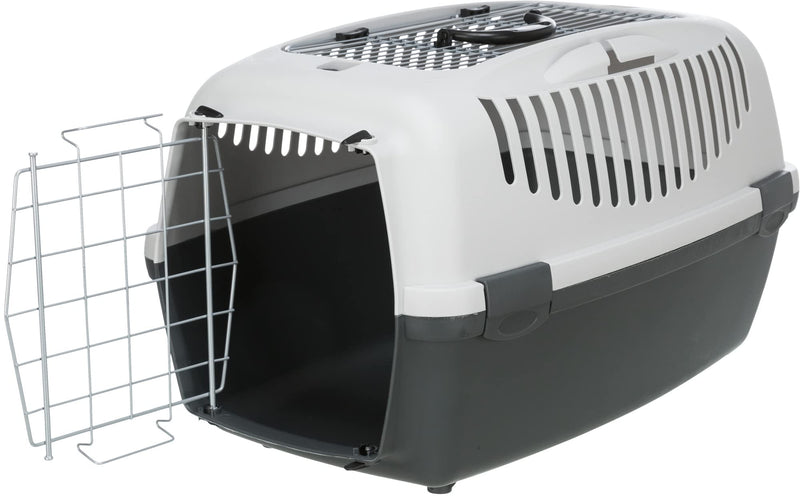 Trixie Capri III Open Top Transport Box, 40 × 38 × 61 cm, 2.5 Kg, Light Grey/ Grey - PawsPlanet Australia
