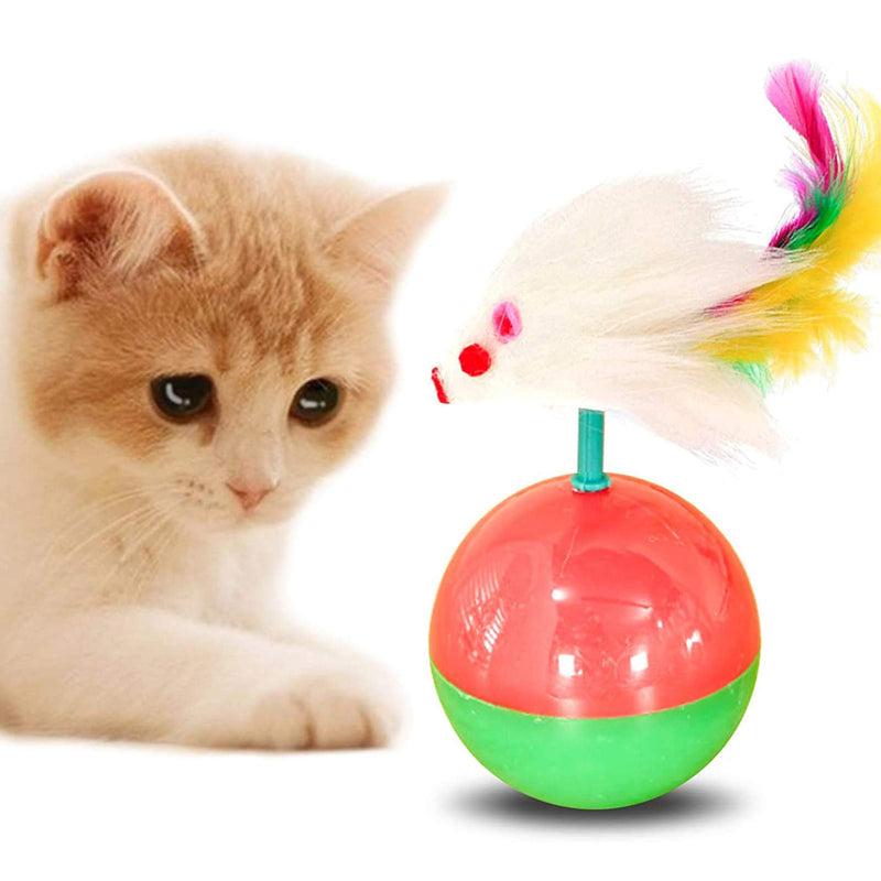 FANTESI 2 Pcs Cat Toy Ball, Kitten Funny Ball Interactive Cat Toy Ball Mice Toy Ball for Cat (Randdom color) - PawsPlanet Australia