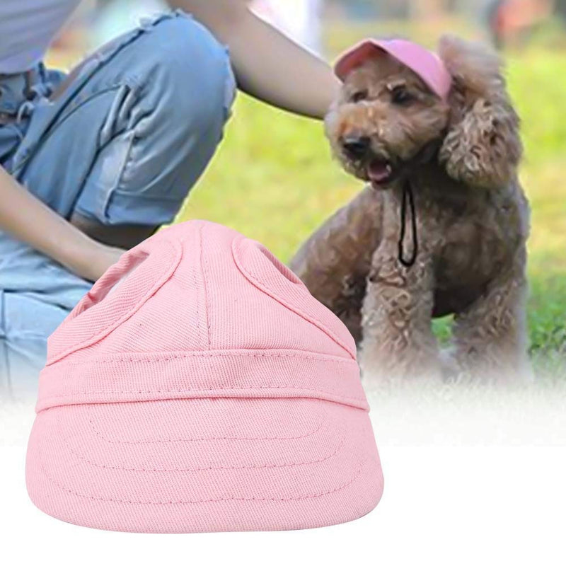 Fdit Pet Dog Cat Baseball Outdoor Cap Sunbonnet Adjustable Stripe Summer Travel Sport Hat (M-Pink) M Pink - PawsPlanet Australia