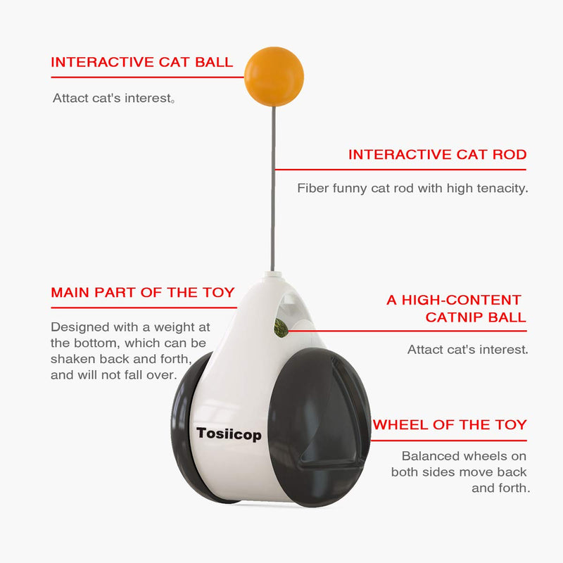 Interactive Cat Toys with Catnip Ball 2 Pack Pet balance swing car Balanced Cat Toy for Indoor Cats Rotating Rolling Balls for Cat/Kitten Pet Entertainment Hunting Exercise - PawsPlanet Australia