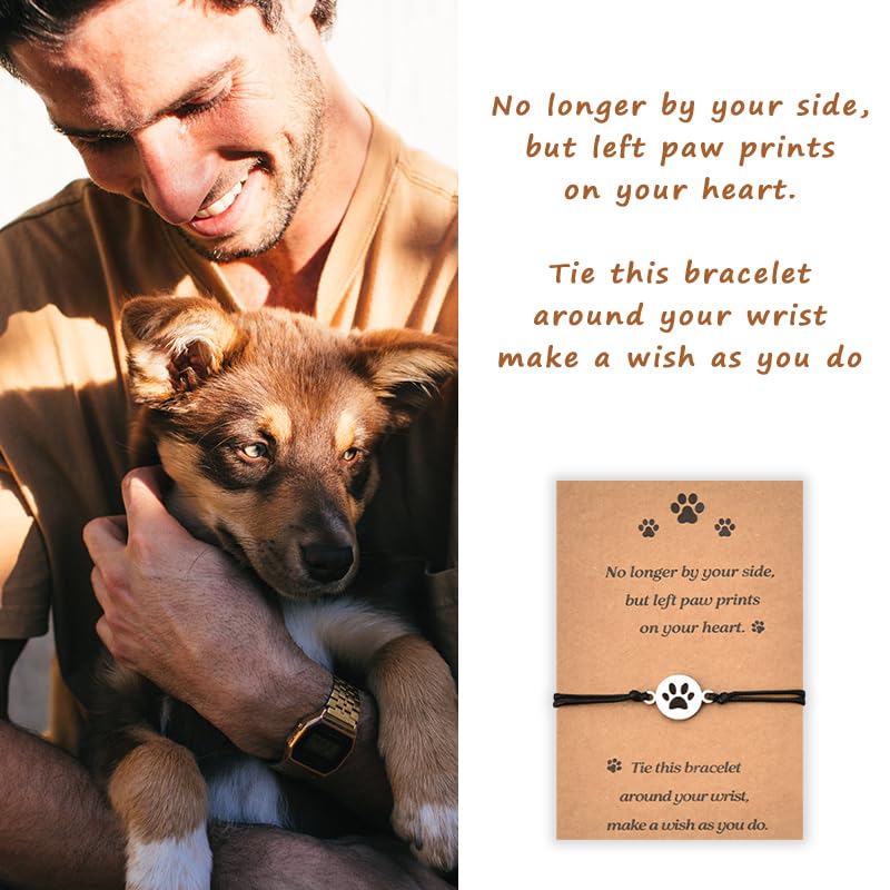 Xiyantiji Pet Memorial Gifts for Dogs Paw Print Bracelet for Dog Owner Pet Lover Remembrance Gifts for Loss of Dog Sympathy Bracelet Bereavement Gift for Sister Friends - PawsPlanet Australia
