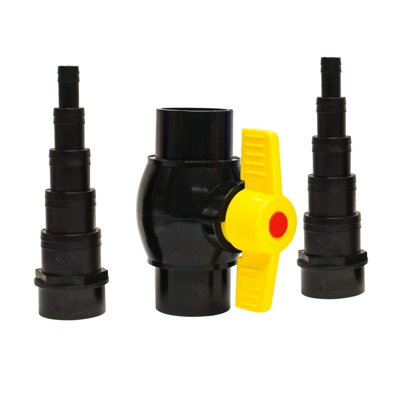 Pisces 1.5" (Inch) Solvent Weld Ball Valve and 2 x Stepped Hosetail Kit - PawsPlanet Australia