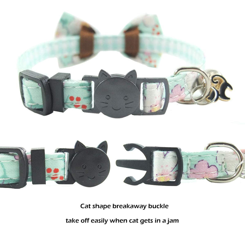 XPangle Bowtie Cat Collars Breakaway with Bell, Adjustable Cute Kitty Collars Safety Buckle Kitten Collar for Cat Puppy 7.5-11in 1 - PawsPlanet Australia