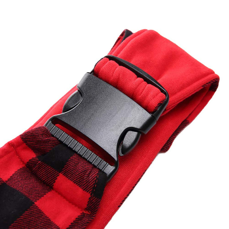 [Australia] - ChezAbbey Pet Dog Sling Carrier Hand Free Reversible Pet Papoose Bag Soft Pouch and Tote Design Adjustable Outdoor Travel Sling Bag Carrier for Dogs Cats up to 12lbs Plaid Black and Red 