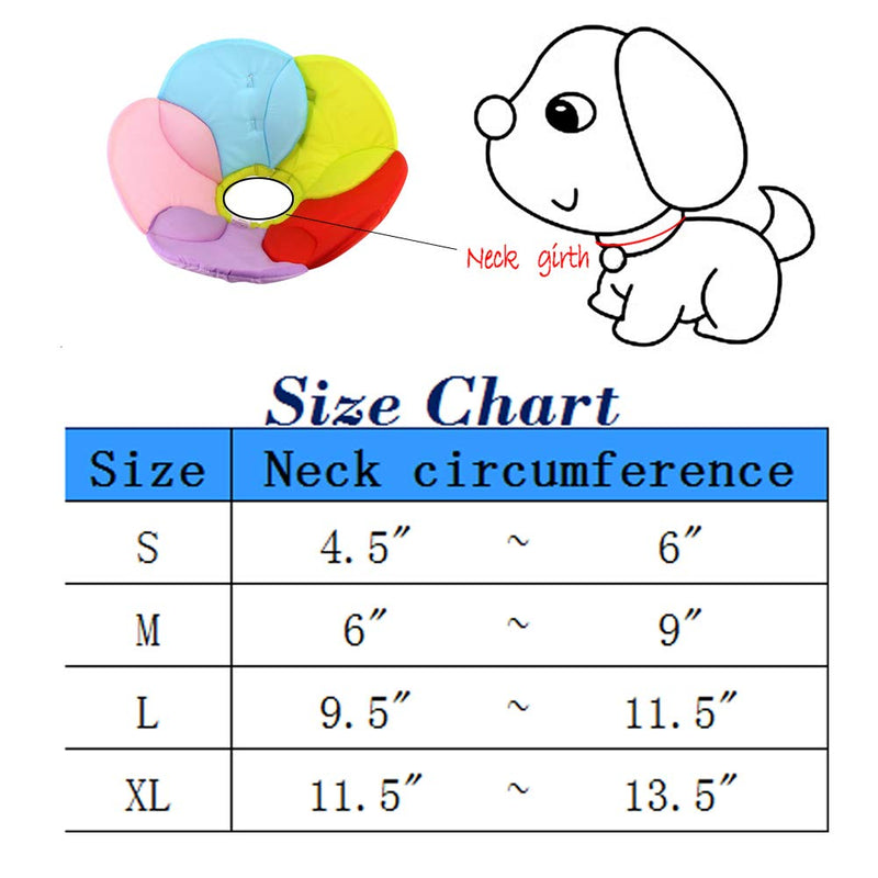 DELIFUR Dog Collar Pet E-Collar Elizabethan Dog Collars Recovery Pet Cone for Cats and Small Dogs Breathable Soft Edge and Easy to Clean (M) Medium Multicolored - PawsPlanet Australia