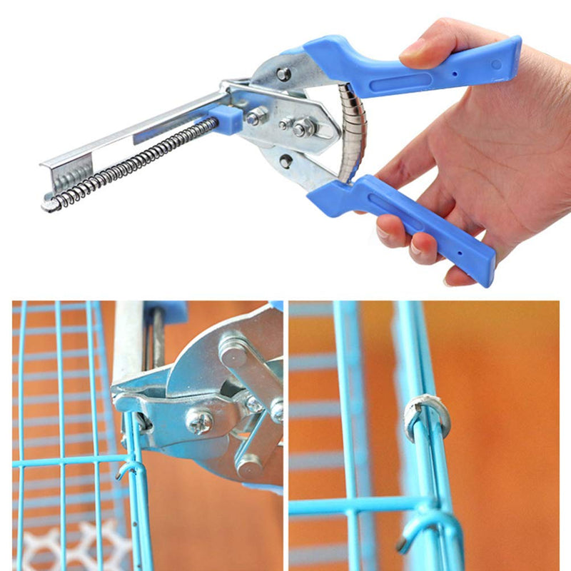 Balacoo Hog Ring Pliers Tools Type M Nail Poultry Cage Fasten Plier Wire Cage Clamp for Bird Chicken Mesh Cage Wire Fencing (Blue) - PawsPlanet Australia