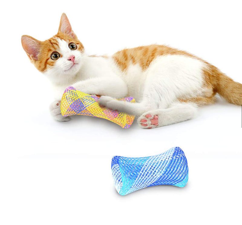 ASFINS Cat Flexible Tube Toy, 24pcs Colorful Spring Cat Toy Nylon Mesh Tube Springs Cat Toys Kitten Nylon Toys for Cat Kitten Pets, 13CM (Random) - PawsPlanet Australia