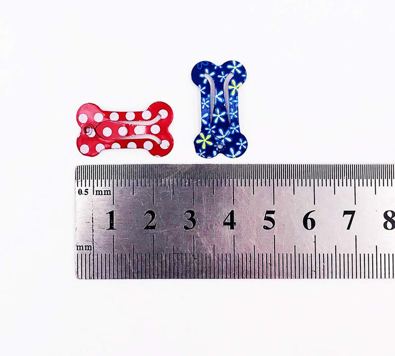 PET SHOW Cute 1" Small Bone Snap Hair Clips Pet Grooming Products Dog Cat Puppy Hair Accessories Random Color Pack of 20 - PawsPlanet Australia