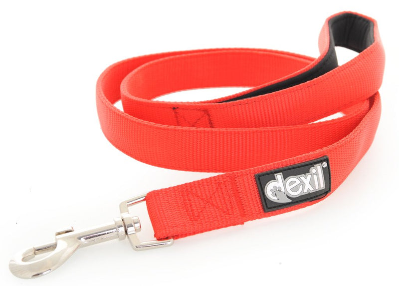 [Australia] - Dexil Elite Range Luxury Neoprene Padded Handle Extra Strong 4ft 4 Foot or 6ft 6 Foot Pet Dog Leash 6ft / 6 foot / 72inch Flash Red 