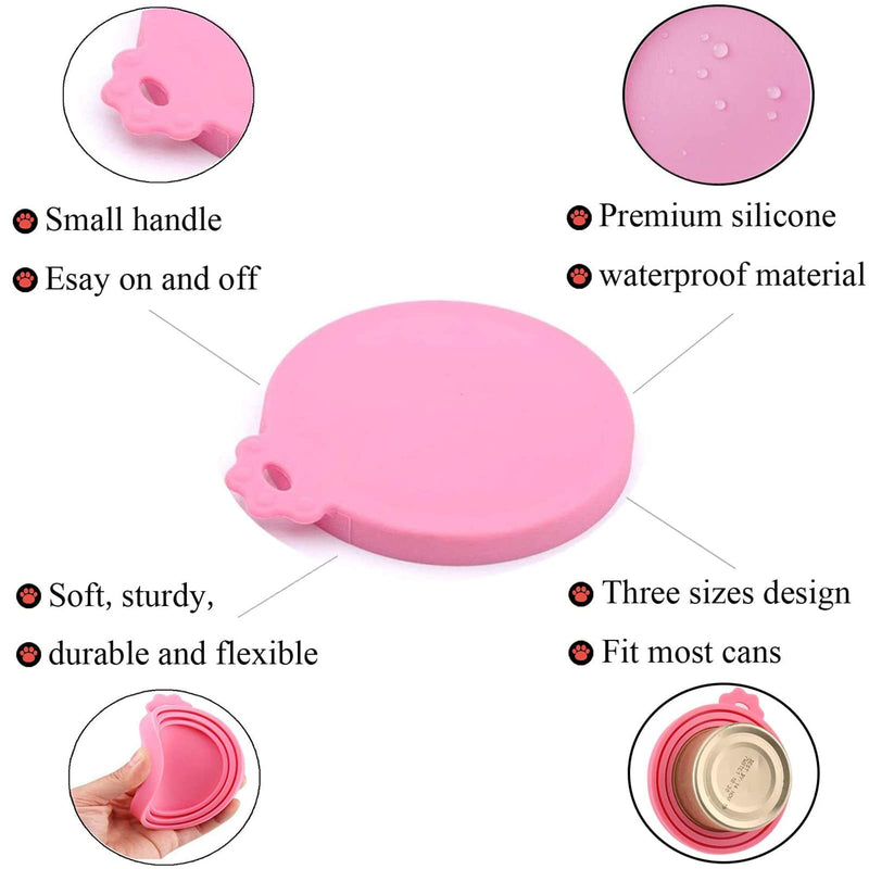 IVIA PET Food Can Lids, Universal BPA Free Silicone Can Lids Covers for Dog and Cat Food, One Can Cap Fit Most Standard Size Canned Dog Cat Food purple,orange,green,pink - PawsPlanet Australia