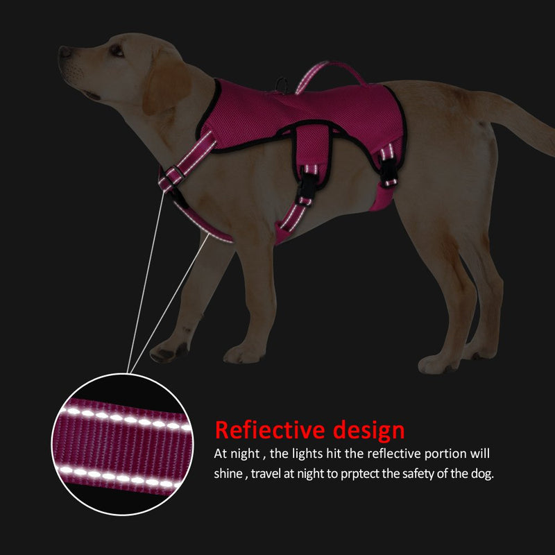 Didog Multi-Use Escape Proof Dog Harnesses for Escape Artist Dogs,Reflective Adjustable Padded Sports Vest Harlter for Medium Large Dogs Hiking Walking Trails,Rose,MM:chest 58-82cm,Back length: 26cm rose - PawsPlanet Australia