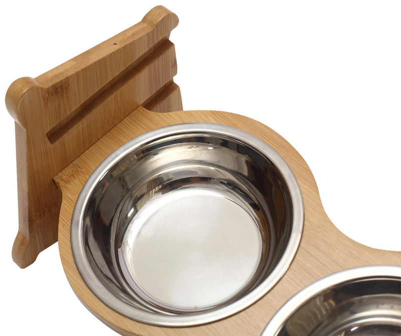 Geyecete Lifting pet bowl cat dining table Cat Bowls Raised Dog Cat Feeder Solid Stand with stainless steel, Bowl Pet Bowls for Cats and Puppy, Adjustable height-Triple Bowls Triple Bowls - PawsPlanet Australia