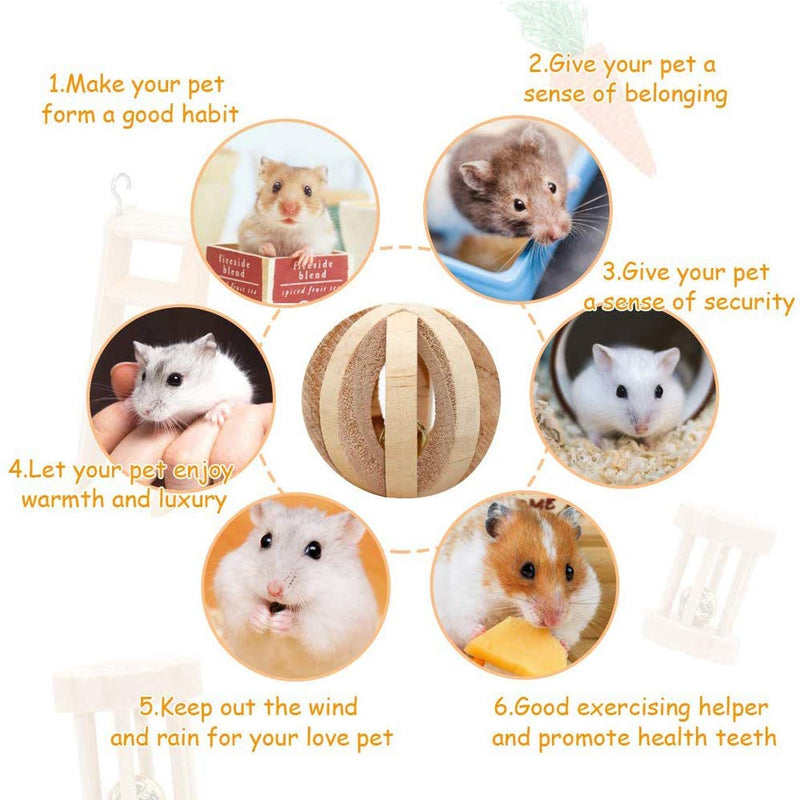 Amasawa 2 Pieces Hamster Chew Toys,Natural Wooden Toys,Gerbil Rat Guinea Pig Chinchilla Chew Toys,Roller Teeth Care Molar Toy,Suitable for Hamsters, Rabbits and Parrots to Play with Molar Toys - PawsPlanet Australia