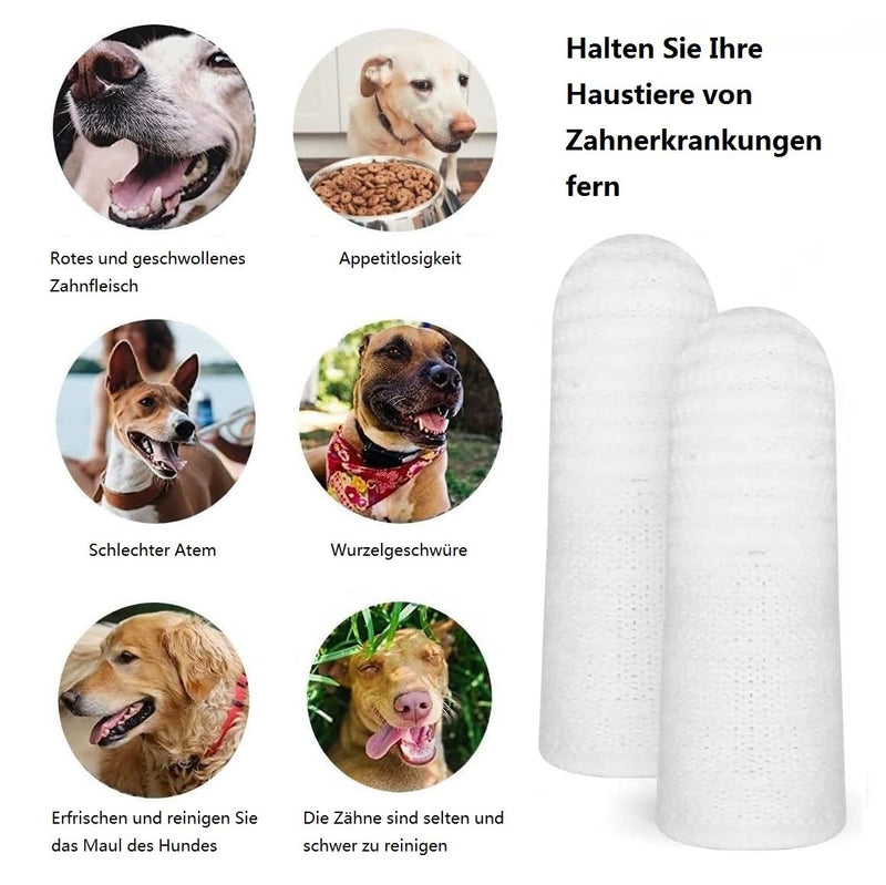 KOMUNJ Pack of 8 Dog Toothbrush Fingerling Reusable Pet Finger Toothbrush, 360º Nylon Pet Tooth Finger Brush for Dogs Cat Toothbrushes (White) - PawsPlanet Australia