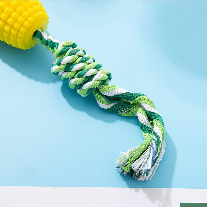 [Australia] - KTT Dog Chew Toys,Safe & Long Lasting Corn Chewable Sticks with Cotton Rope Knot Toy - Tough Alternative Chewing Sticks for Dogs 