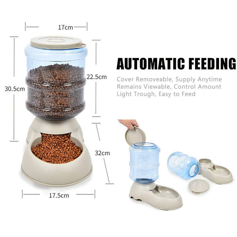 [Australia] - Decdeal 3.75L Dog Cat Automatic Gravity Food Dispenser Feeder Food Bowl Large Capacity Food Dispenser for Pet 