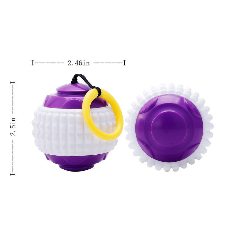 FreeDote Multifunctional pet Dog Toy Hand Throwing Ball, Outdoor Automatic Telescopic Molar Chewing Toy Ball (Purple Gold) - PawsPlanet Australia