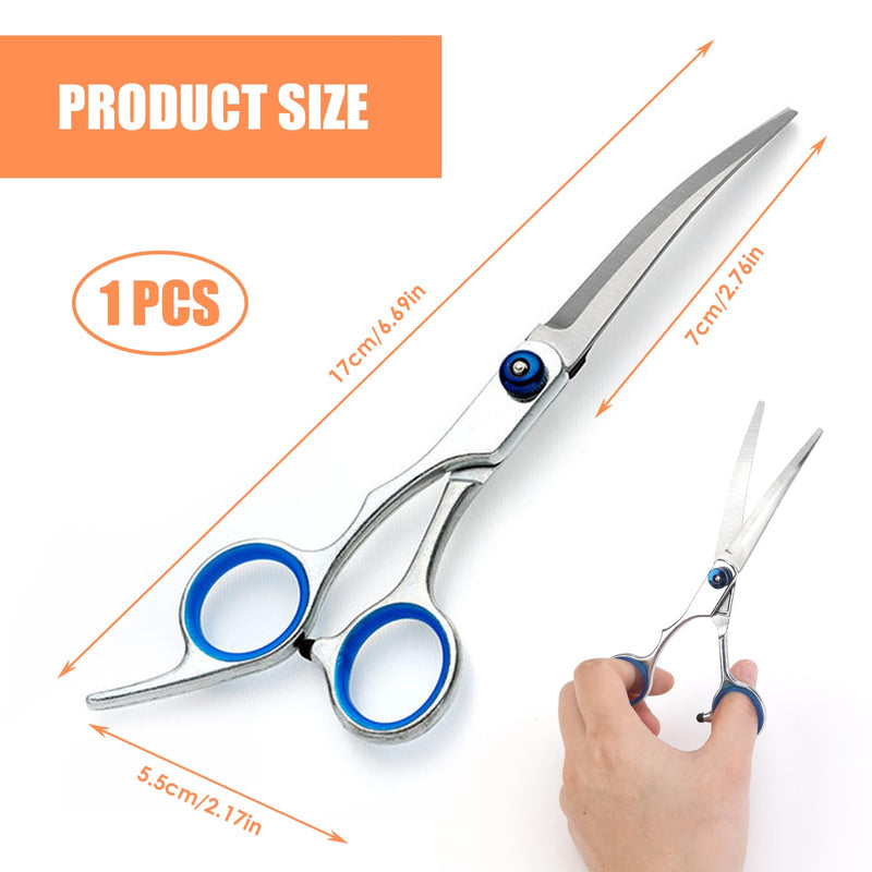 Punwey dog scissors, dog scissors, 6 inches, curved scissors, fur scissors, dog grooming scissors, stainless steel, fur grooming scissors, dog hair scissors for pets, dogs and cats - PawsPlanet Australia