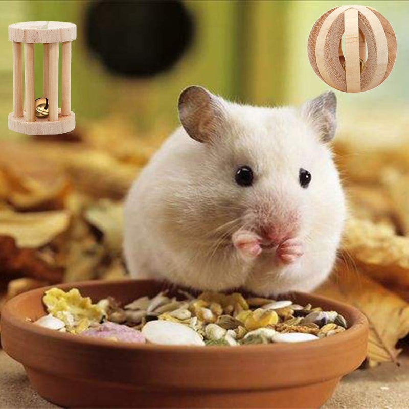 Amasawa 2 Pieces Hamster Chew Toys,Natural Wooden Toys,Gerbil Rat Guinea Pig Chinchilla Chew Toys,Roller Teeth Care Molar Toy,Suitable for Hamsters, Rabbits and Parrots to Play with Molar Toys - PawsPlanet Australia