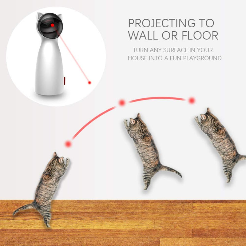 [Australia] - YSCEN Automatic Cat Laser Toy - Pet Laser for Cats - USB Charging or AA Battery Operated, Interactive Cat Chase Toy with 5 Rotating Modes - Auto Shut Off and Silent - Kitten/Cat Owner's Gift Idea 