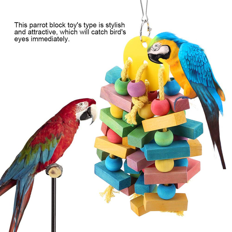 Oumefar Hanging Parrot Bird Toys Swing Multicolored Wooden Blocks Tearing Toys Bird Cage Nest Bite Toys for Birds Parrots - PawsPlanet Australia