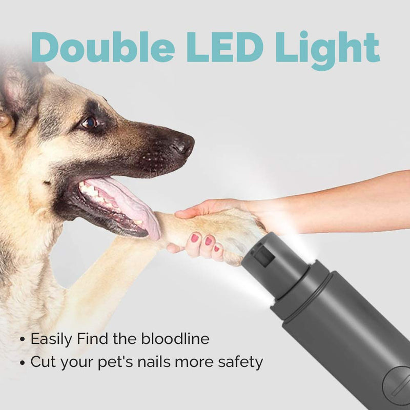 [Australia] - Snepon Dog Nail Grinder Clipper with 2 Speed & 3 Ports, Professional Rechargeable Electric Pet Nail Trimmer with Led Light, Low Noise Pet Grooming Tools for Small Medium Large Dogs & Cats 