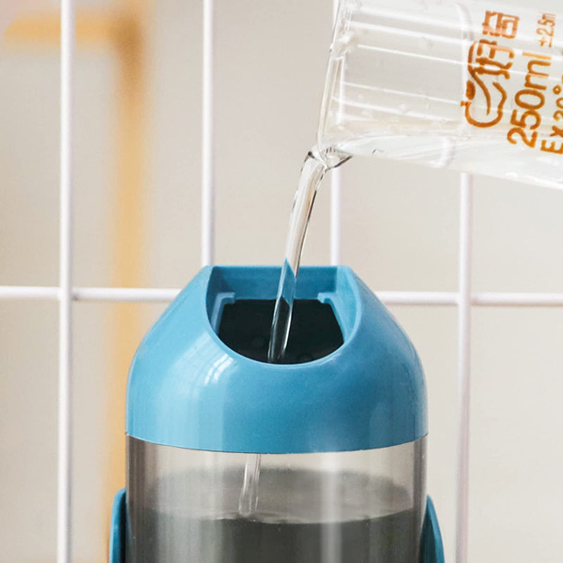 septillar Dog Water Dispenser for Cage, Leakproof Dog Water Bottles 500ml Kennel Pet Water Dispenser for Crate Dog Cat Rabbit Hamster Hedgehog Automatically Feeding Water (Blue) Blue - PawsPlanet Australia
