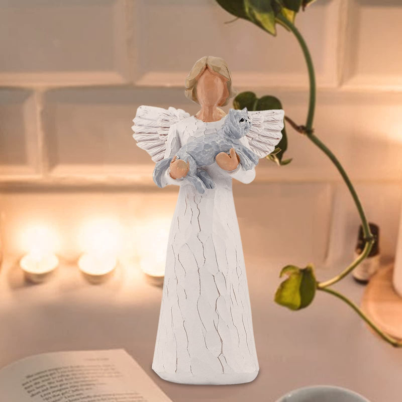 Angel Figurine of Friendship, Love My Cat Cat Memorials Gifts, Angel of Friendship Pet Loss Gifts, Passed Away Cat Gifts, Remembrance Gifts for Pet Owners Sculpted Hand-Painted Cat Angel - PawsPlanet Australia