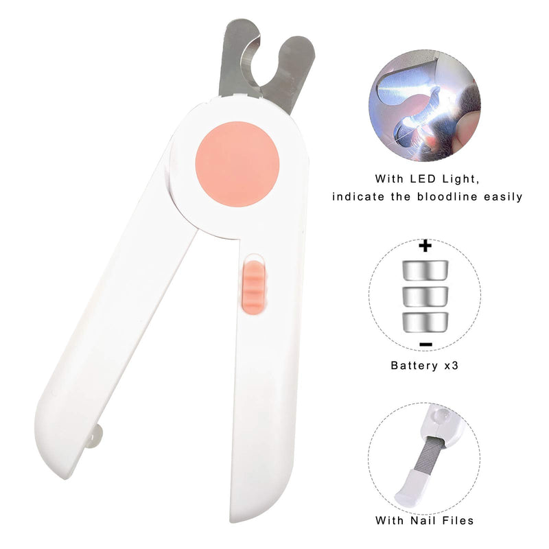 [Australia] - BZ Cat Dog Nail Clippers and Trimmer, Pet Nail Clippers with LED Light-Safety Guard Over, Free Nail File, Professional Nail Clippers Tools Kit for Small Animals Claw Care 