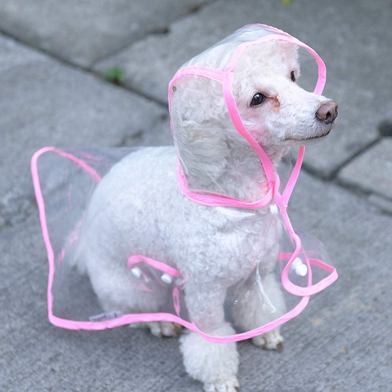 [Australia] - BBEART Pet Raincoat,Small Dog Waterproof Puppy Raincoat Coat Transparent Pet Dog Rainwear Clothes for Small Dogs/Cats XS Pink 