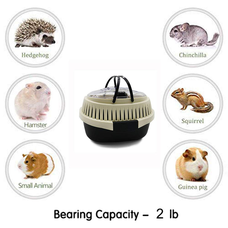 Portable Small Animals Hamster Hedgehog Guinea Pig Carrier Cage Case for Guinea Pigs Hamsters Hedgehogs Ferrets Chinchillas Small Pets Critter Outdoor Breathable Small Animal Car Carriers Box Basket Black - PawsPlanet Australia