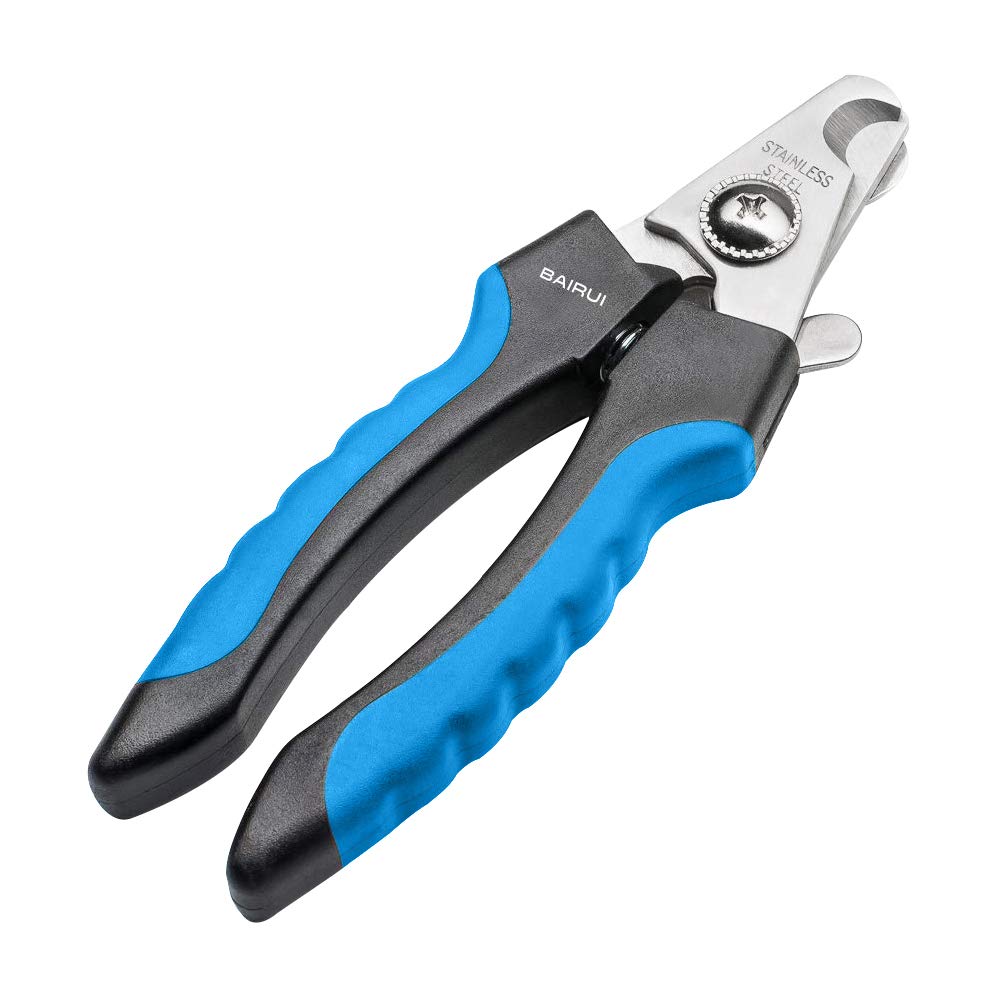 BAIRUI Dog Nail Clippers and Heavy Duty Nail Clippers for Large Dogs, Professional Nail Trimmer for Dogs/Cats to Avoid Overcutting Nails, Includes Nail File (Blue) Blue - PawsPlanet Australia