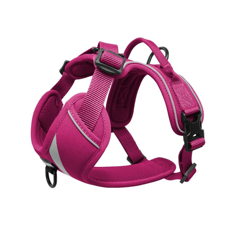 [Australia] - Maverick Dual Attachment Outdoor Dog Harness by Voyager | NO-pull Pet Walking Vest Harness - Fuchsia, Medium 