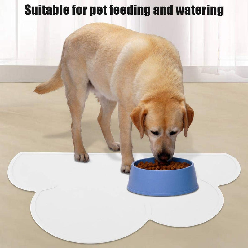 Feeding Mats, Cloud Shaped Silicone Food Water Feeding Dish Bowl Placemat for Pet Dog Puppy(White) White - PawsPlanet Australia