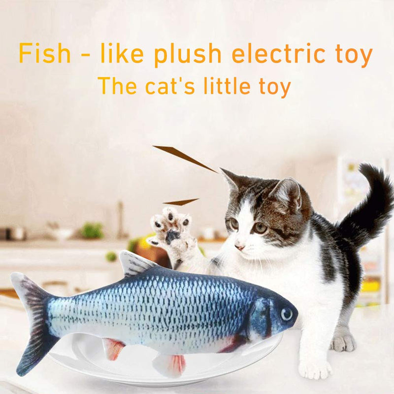 [Australia] - yingyi Cat Funny Kick Fish Interactive Toy,Electric Sensor Cat Wagging Fish Toy,Electric Doll Fish,Realistic Plush Flopping Fish Cat Toy,Cat/Kitty/Kitten Fish Flop Catnip Toys for Biting & Kicking A 