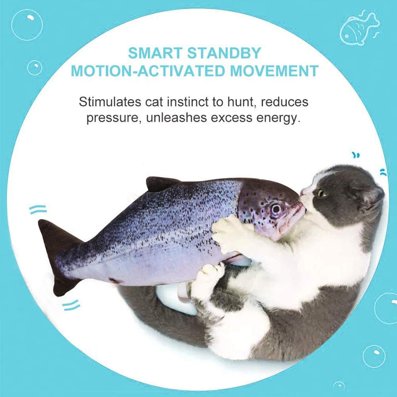 Catnip Fish Toys for Cats,Cat Moving Fish Toy,Cat Kicker Fish Toy Moving,Electric Flopping Cat Kicker Fish Toy,Realistic Plush Electric Wagging Fish Toys Simulation Interactive Funny Chew Toy for Cats - PawsPlanet Australia