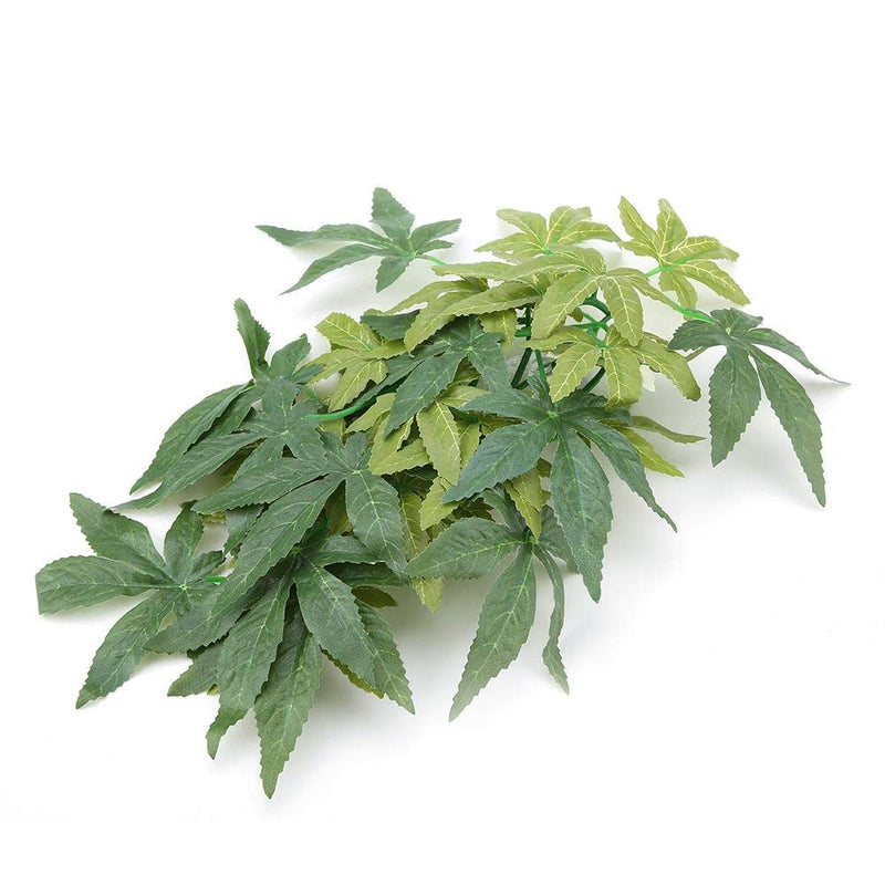 [Australia] - Hffheer Reptiles Artificial Vine Aquarium Simulation Plant Decoration Fish Tank Plastic Leaves Ornament Reptile Habitat Plant Decor with Sucker(30cm) 30cm 