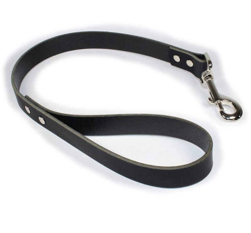 [Australia] - sleepy pup 2' Premium Thick Leather Traffic Lead, Training Leash for Dogs - Made in Virginia Black 