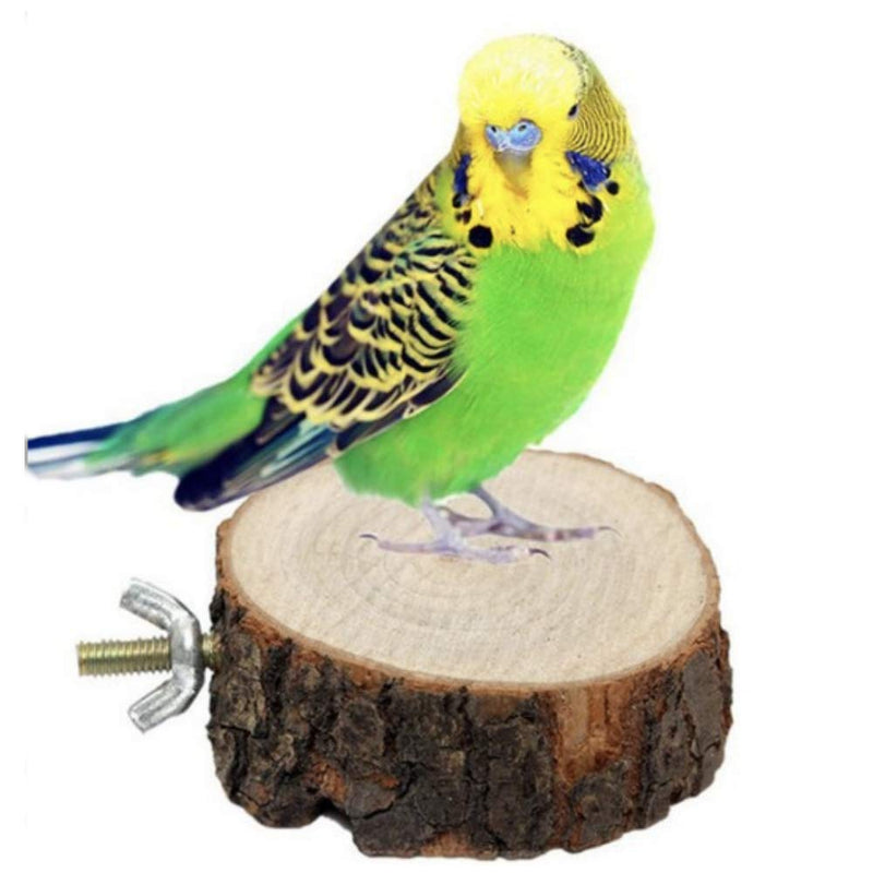NA 2Pcs Natural Parrot Round Wooden Springboard Bird Parrot Perch Platform Stand Rack Toy Parrot Paw Grinding Toys 6-8cm for Small Animals Parrot Hamster Cage Stands - PawsPlanet Australia