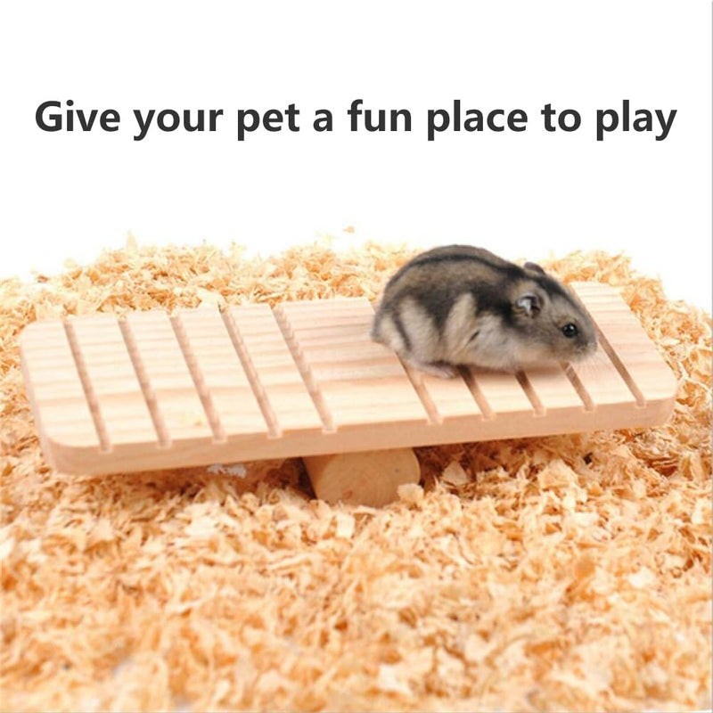 Hamster seesaw, wooden seesaw for hamsters, small pet seesaw, hamster seesaw, non-slip seesaw pet wooden bridge climbing, for hamsters, squirrels, guinea pigs, small animals - PawsPlanet Australia
