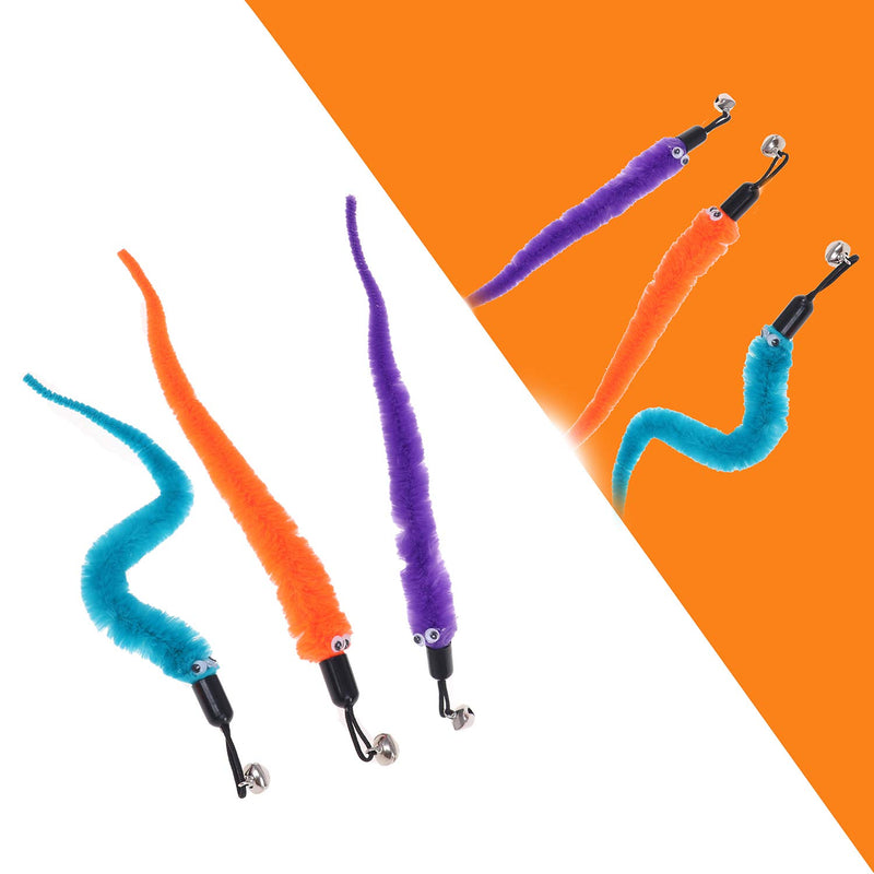 Diyiming Cat Wand Toys Replacement Refills 6 Colors Cat Worm Toy Interactive Cat Toy Wand Cat Catcher Tassel Cat Stick Training Assorted Teaser Refills with Bell for Kitten Having Fun Exercise Playing - PawsPlanet Australia